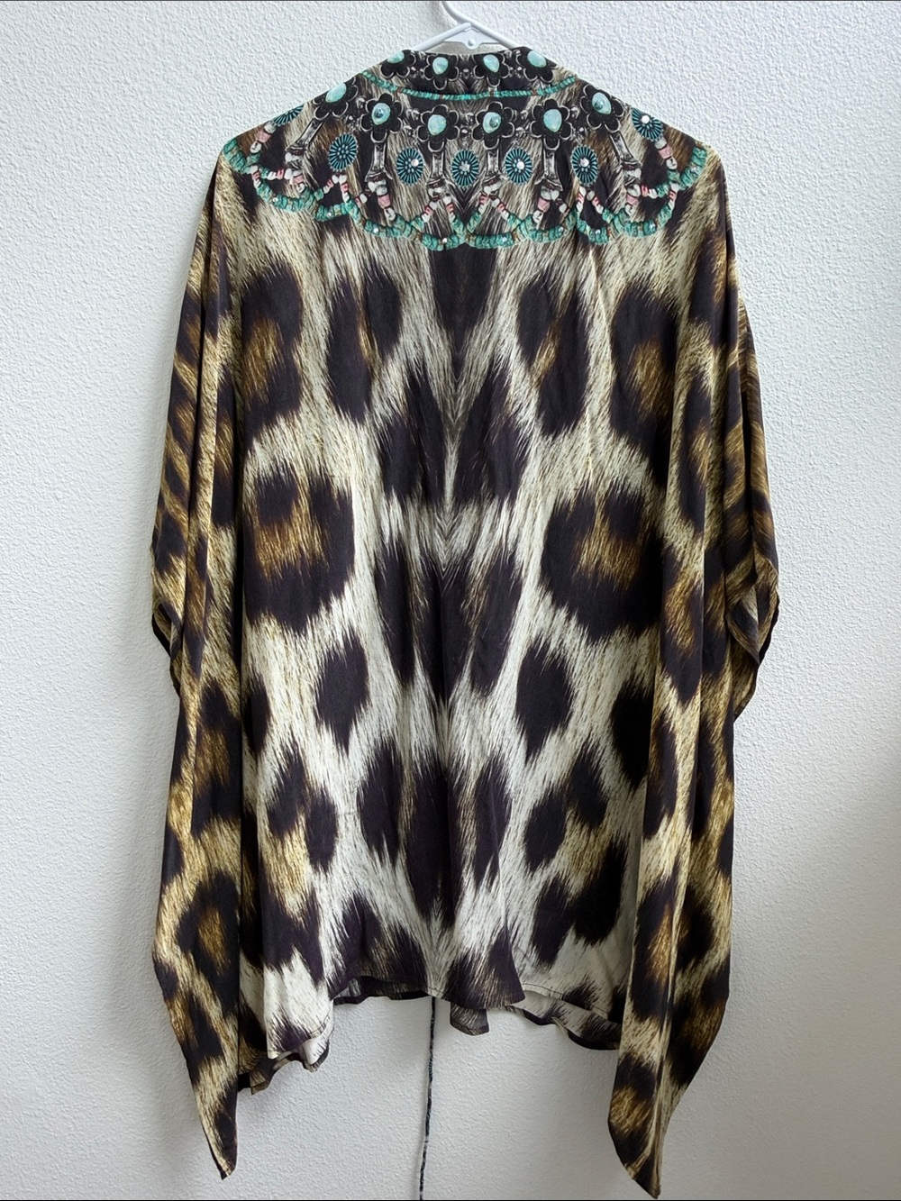 Camilla Animal Print Leopard Silk Caftan Swimsuit Cover-up Multicolor - Picture 9 of 12